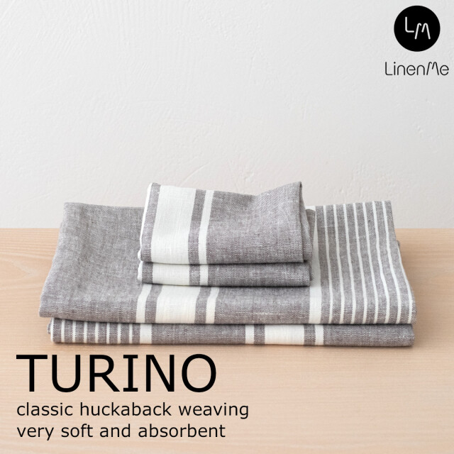 リネンミー LinenMe リネン ハンドタオル トリノ グラファイトキッチン