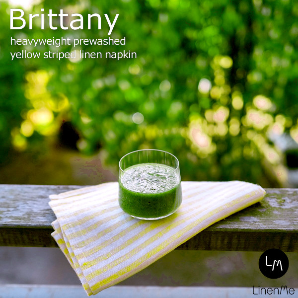 リネンミー LinenMe リネン テーブル ナプキン イエローストライプ