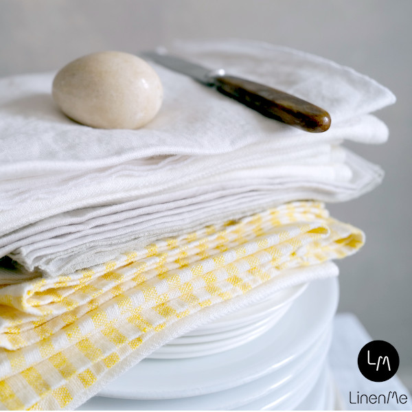 リネンミー LinenMe リネン テーブル ナプキン イエローストライプ
