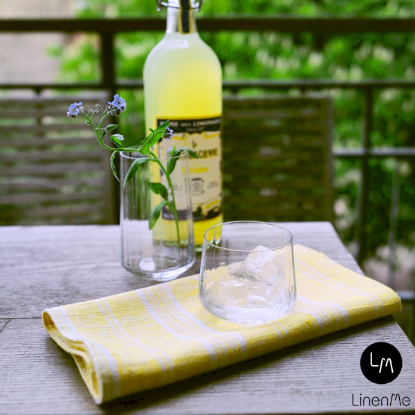 リネンミー LinenMe リネン テーブル ナプキン イエローストライプ